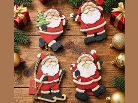 Adorno madera Navidad PAPA NOEL 